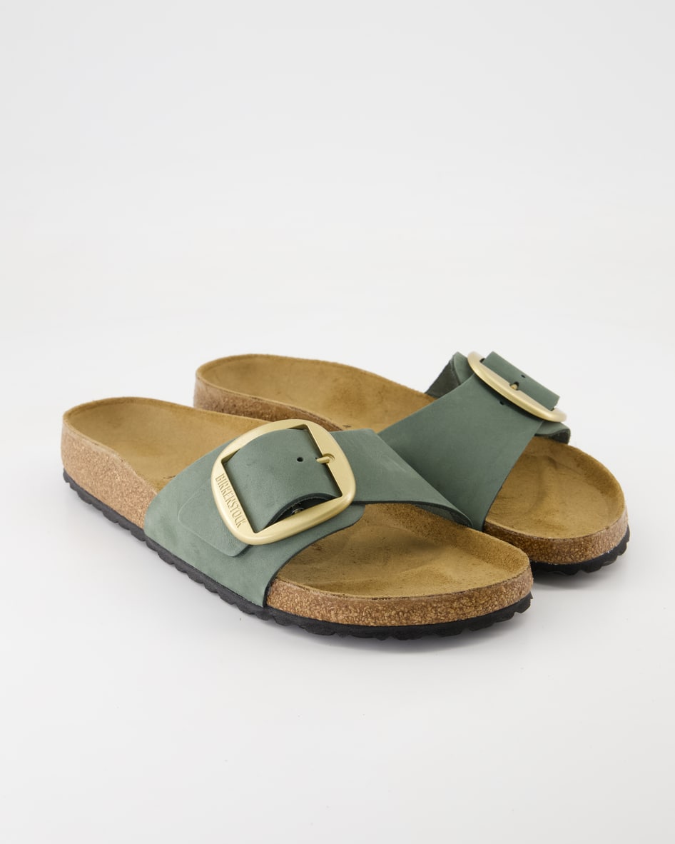 Birkenstock Madrid Big Buckle Pantoletten in Grün
