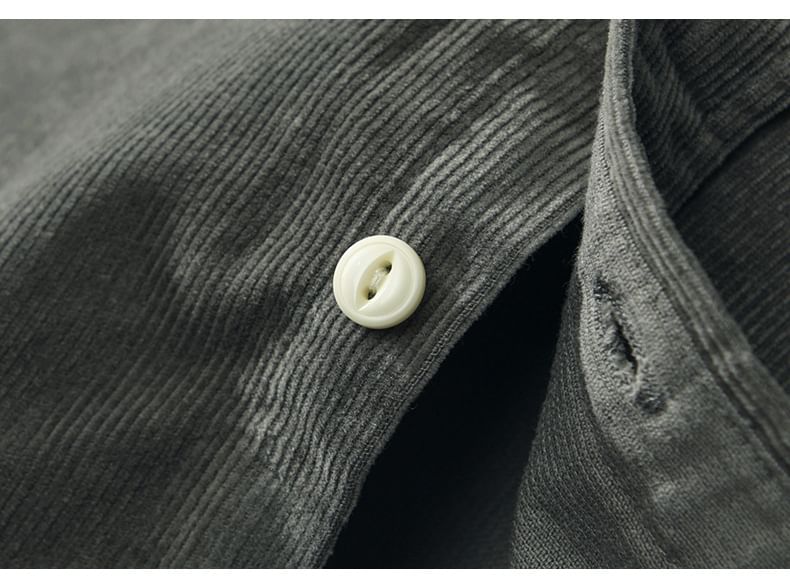 Wewewow - Corduroy overhemd met effen zakdetail