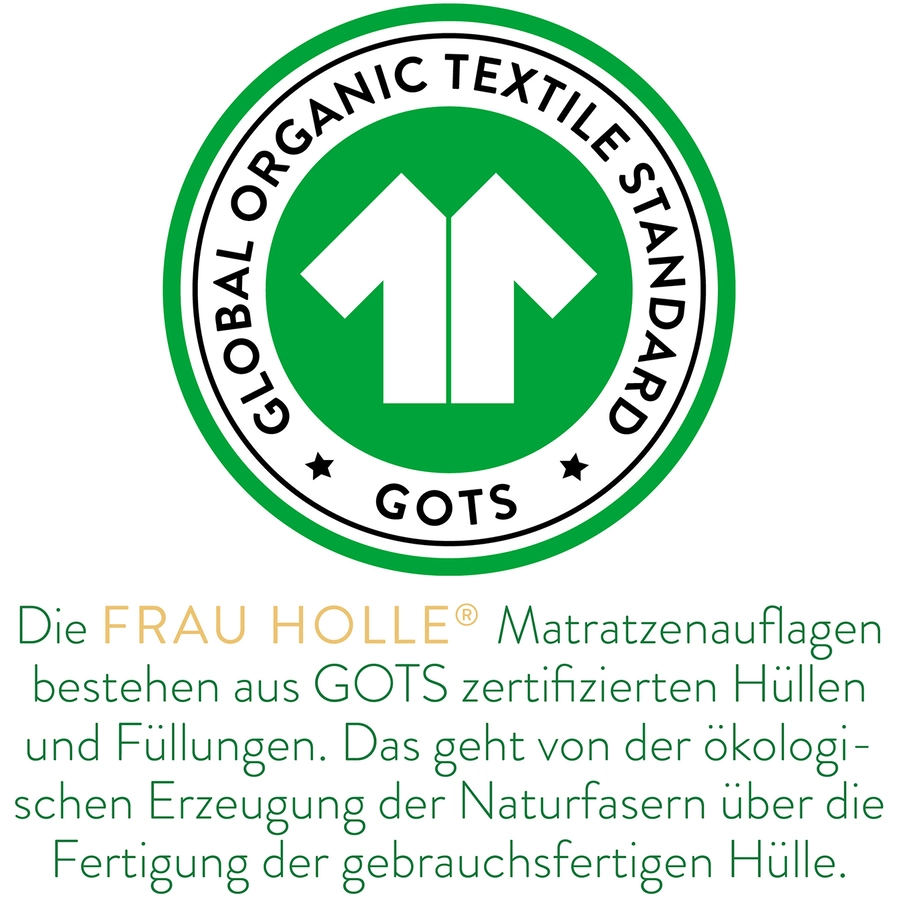 Frau Holle Matratzenauflagen Bio-Baumwolle Naturweiß