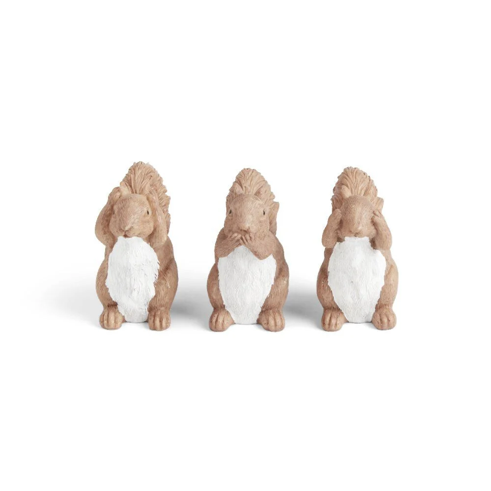 Statuettes 3 écureuils de la sagesse H8,5cm
