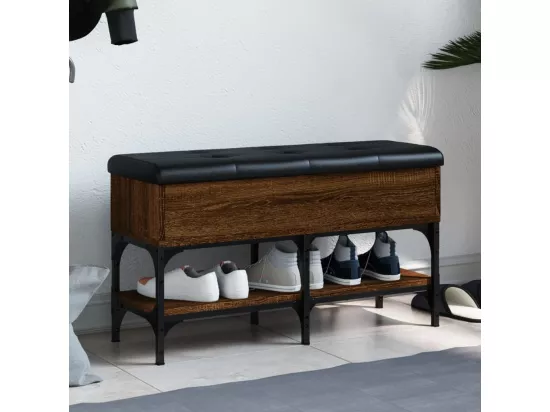 Banc à chaussures chêne marron 82x32x45 cm bois d'ingénierie