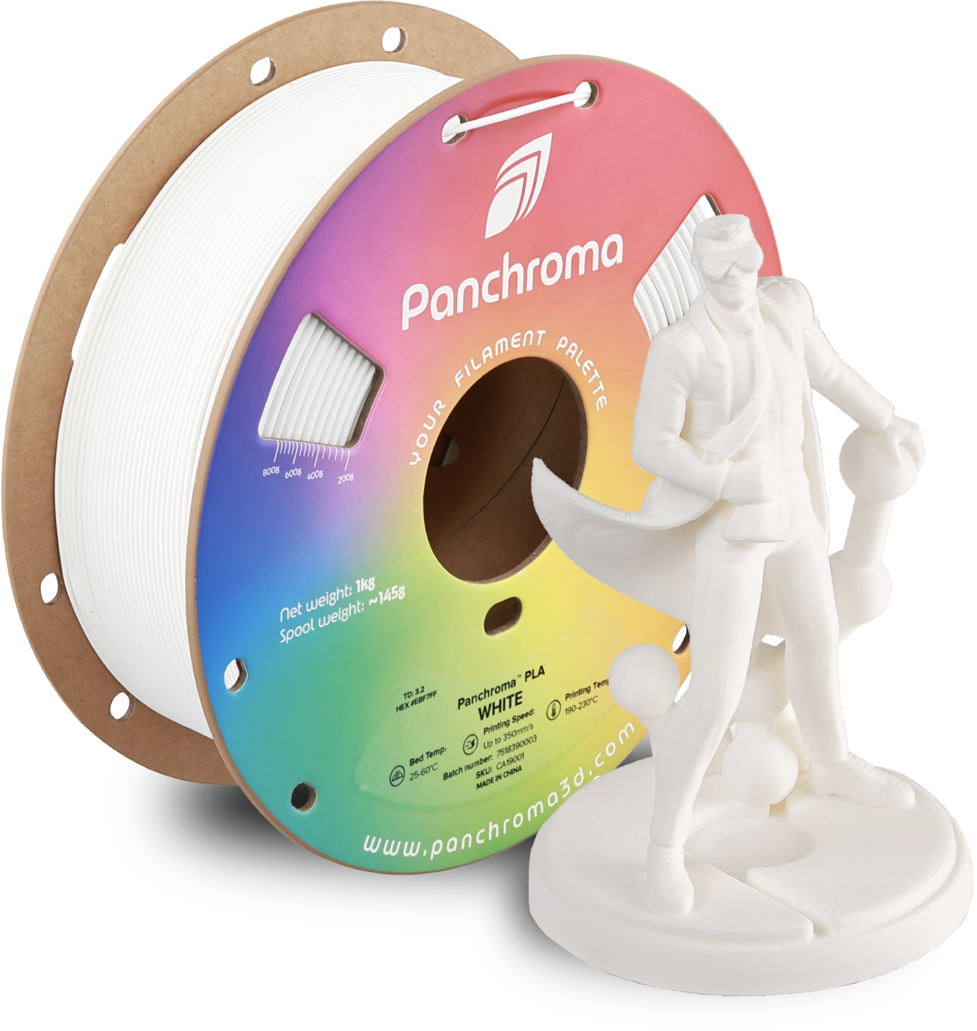 Polymaker  Panchroma™ PLA White, 1,75 mm / 1000 g    High-Speed Filament in White