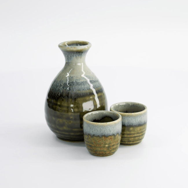 Sake Set Oribe Irabo 3-Delig