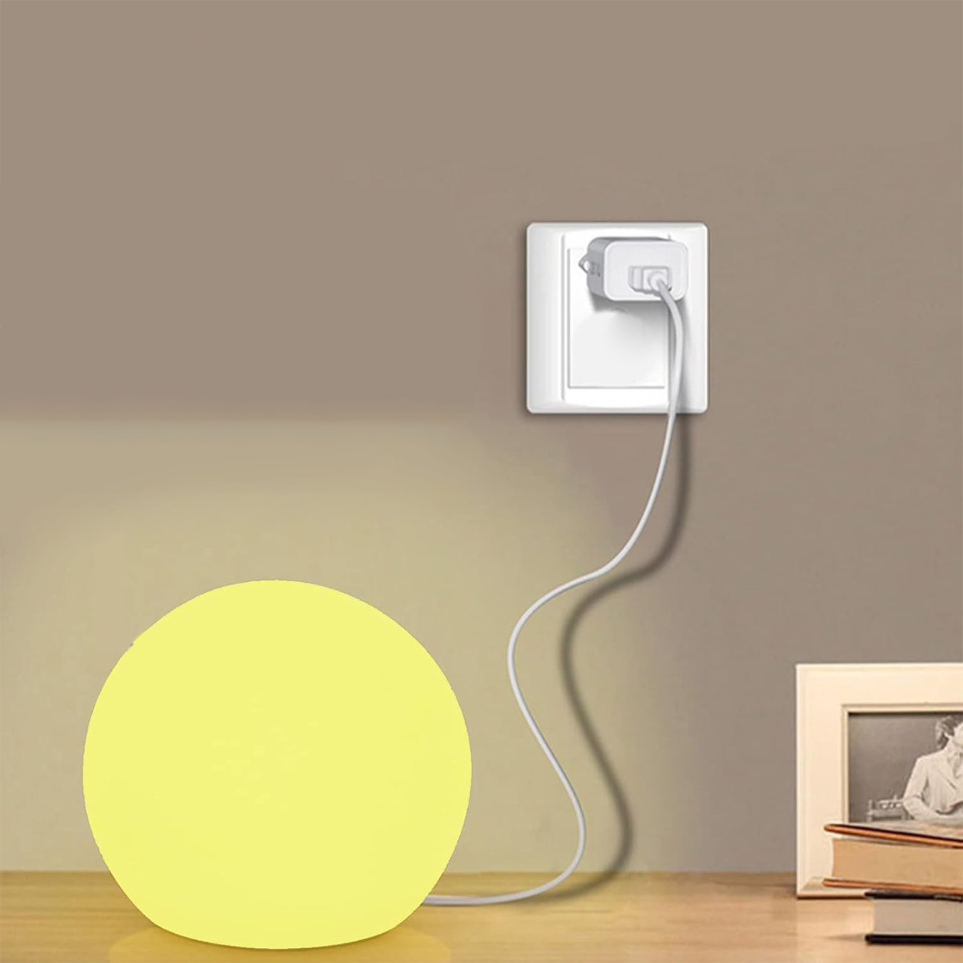 (Ø20cm) LED Kugel Lampe Home Deko Outdoor Beleuchtung USB Nachtlicht Akku Stimmungsleuchte inkl. 16 Farbmodi   Fernbedienung IP65 - Bunt