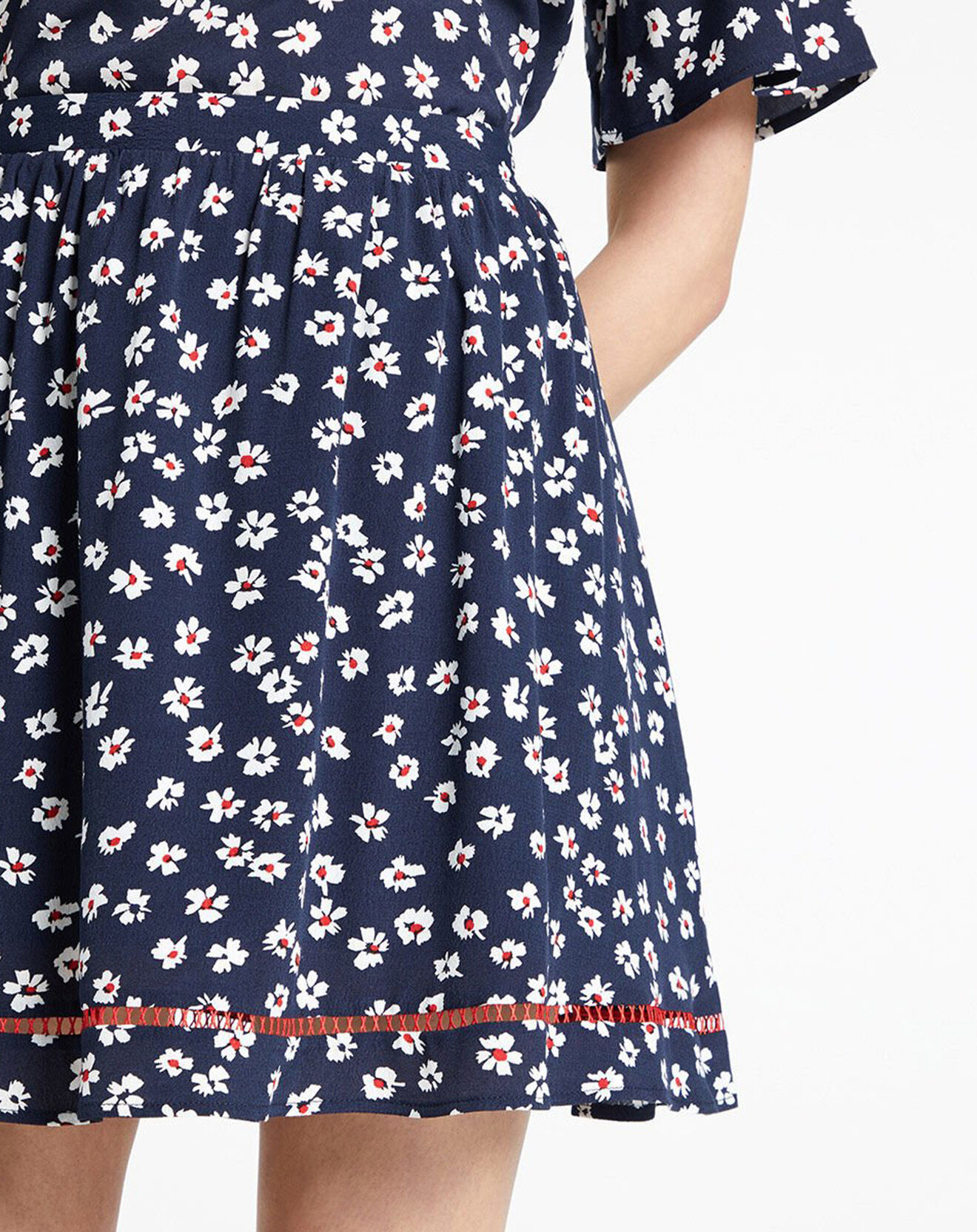 Tommy Jeans Jupe fluide à fleurs bleu marine