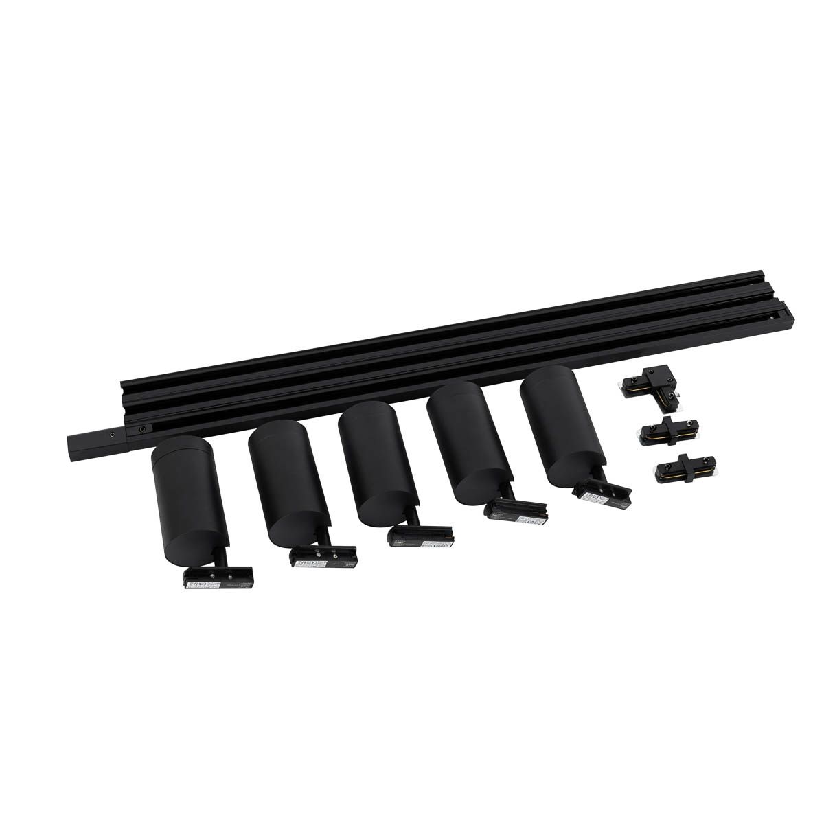 Modern railsysteem met 5 spots zwart 1-fase GU10 70mm - Iconic Jeana Luxe