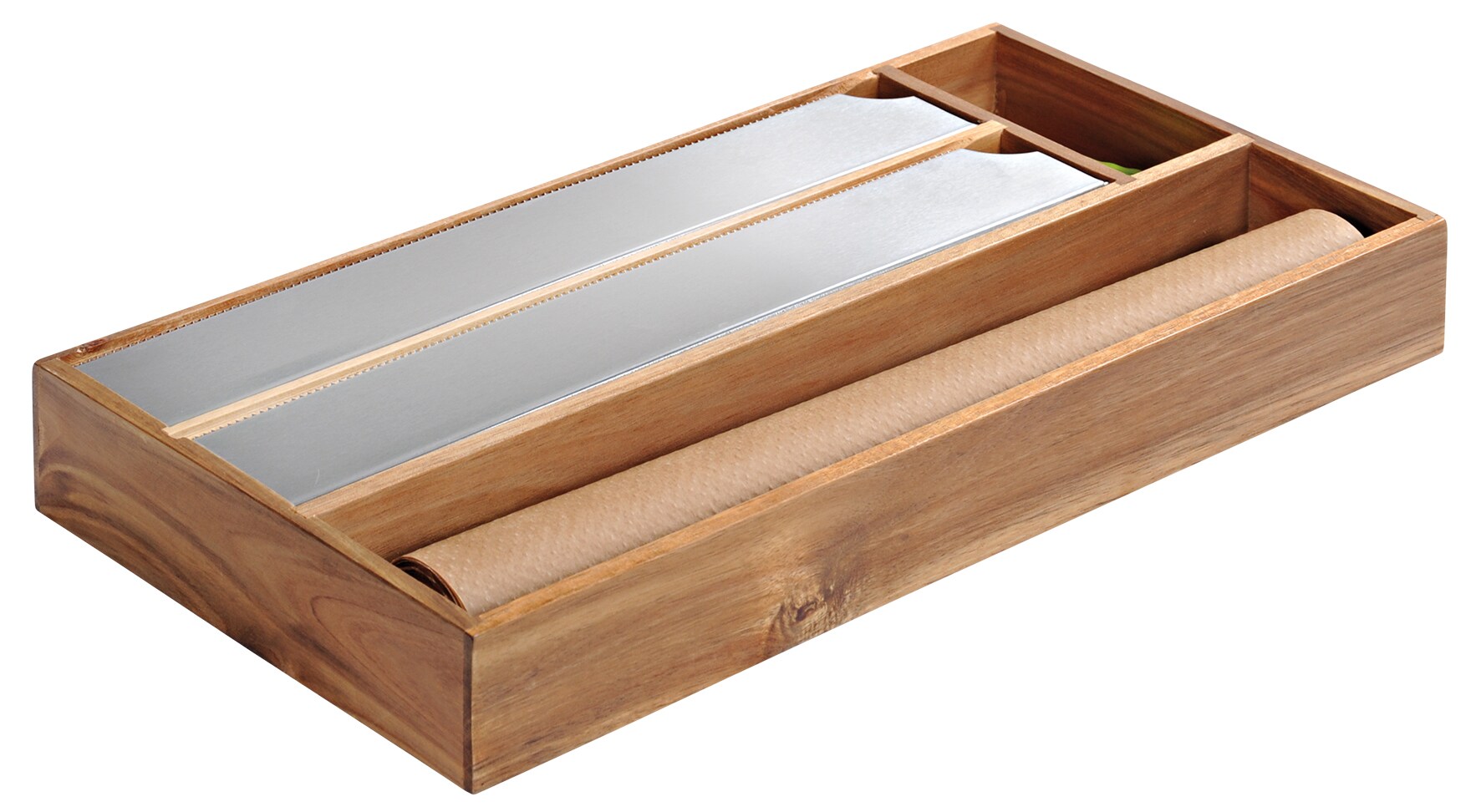 Folienspender, 4 Fächer, Akazie, FSC