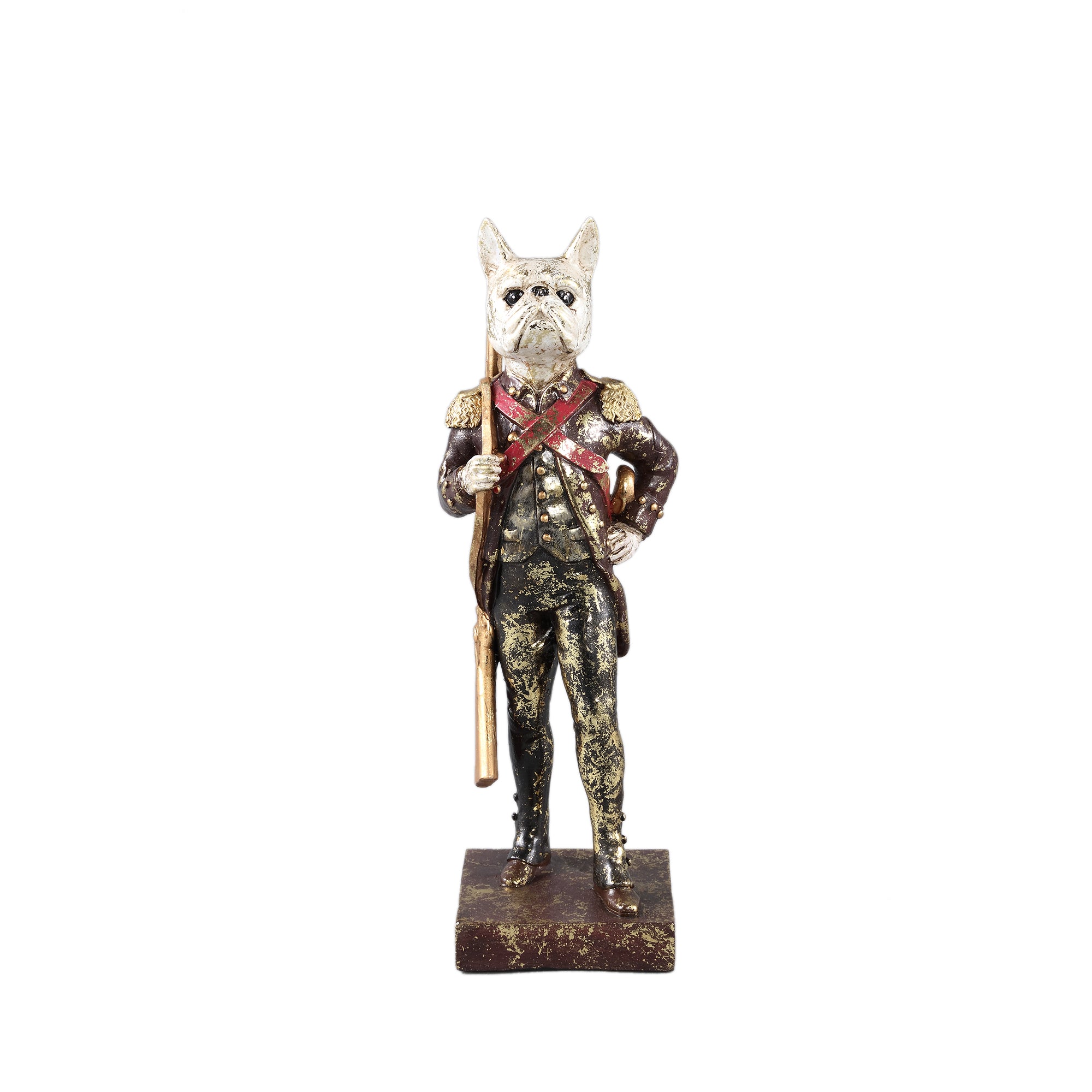 PTMD Arne Burghundy Poly Dog Statue