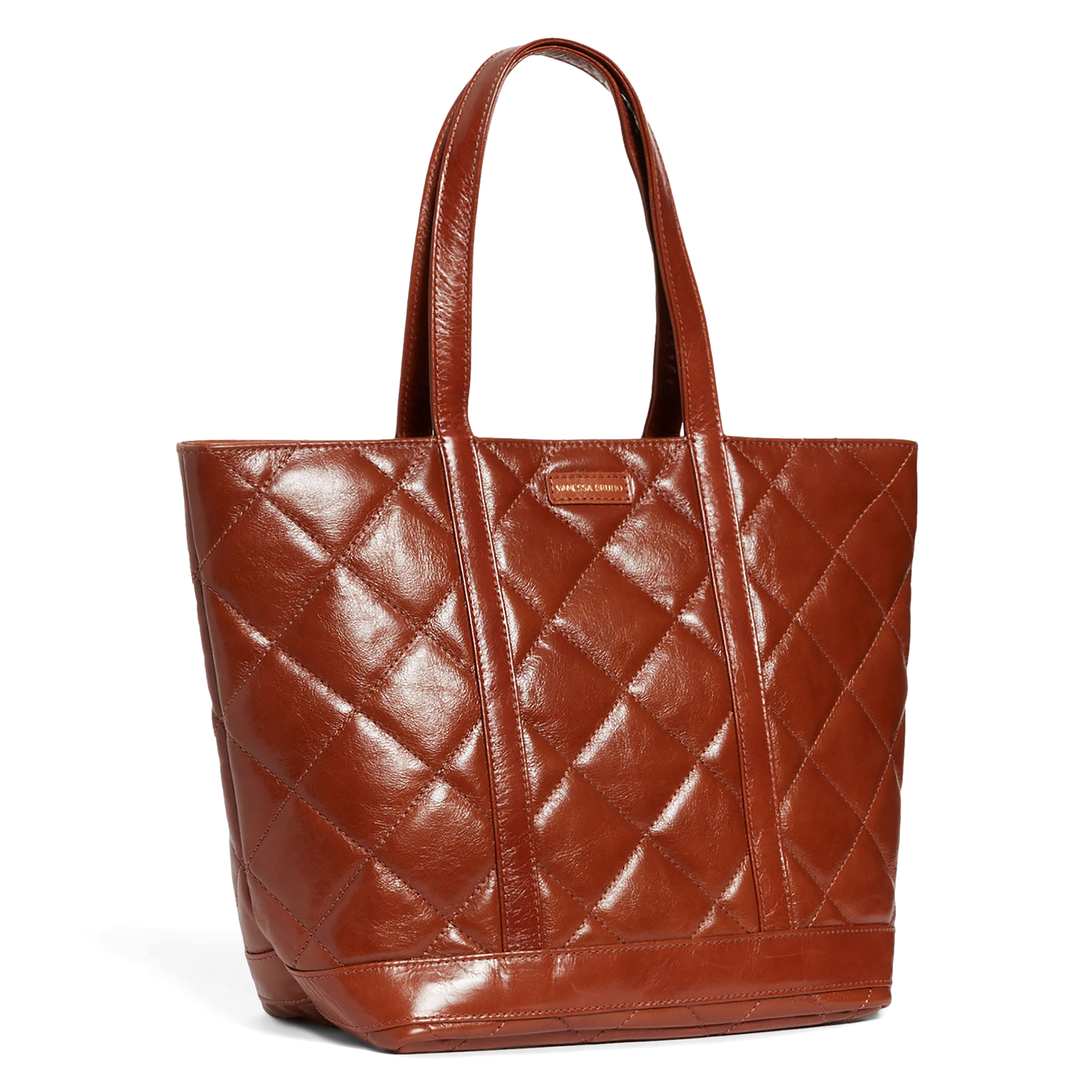 Cabas M matelassé en cuir | Marron