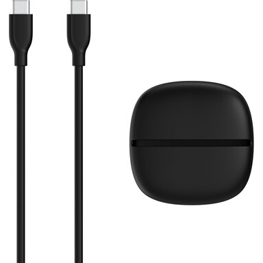Câble téléphone portable Wefix CABLE SILICONE USB-C VERS USB-C 1M NOIR + ETUI DE RANGEMENT