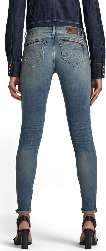 G-Starvoor vrouwen. D05281-8968-9114 Jeans Midge Zip Skinny blauw (22/26), Casual, Katoen, Denim