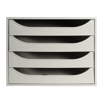 Exacompta Ecobox - Module de classement 4 tiroirs - gris