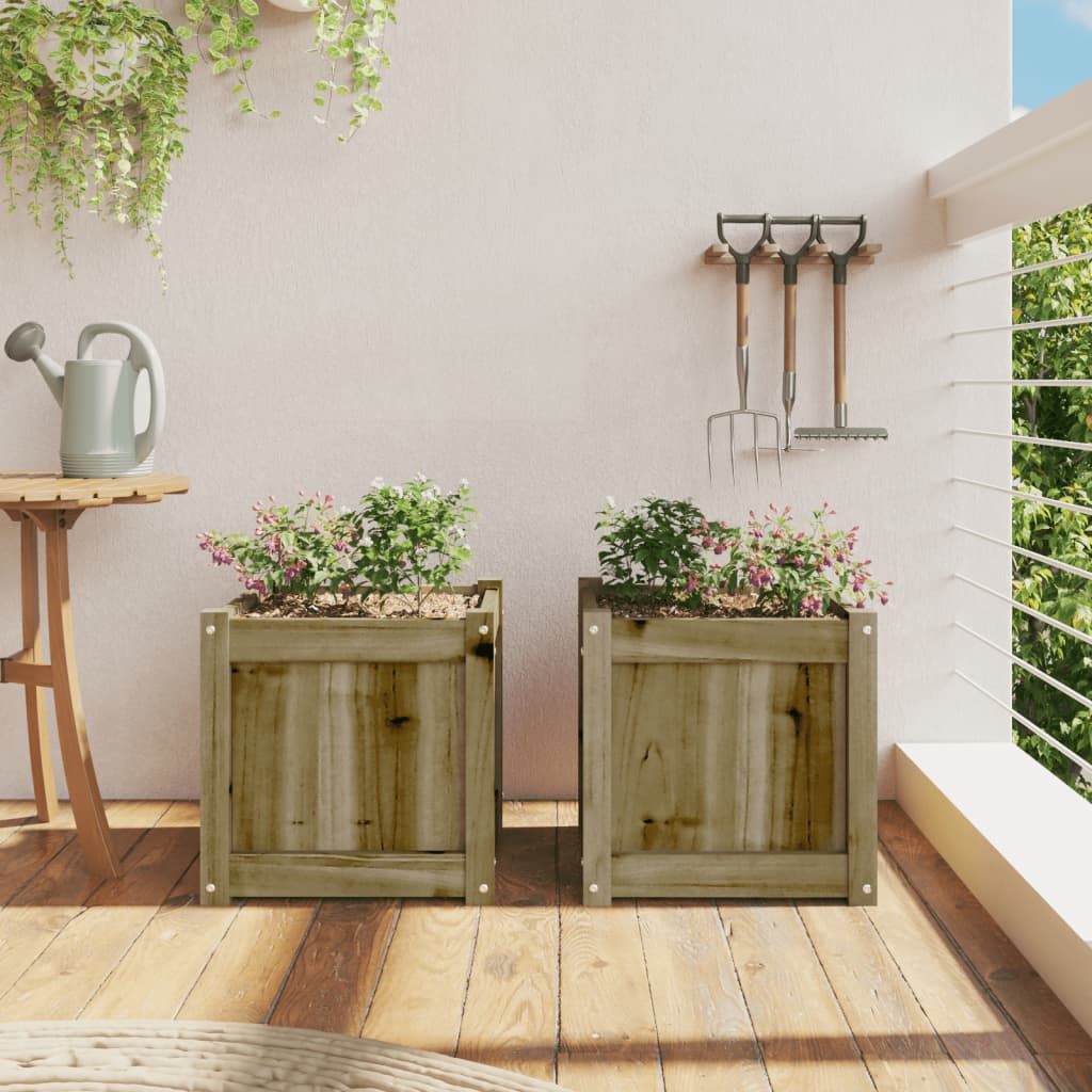 Jardinières 2 pcs bois de pin imprégné