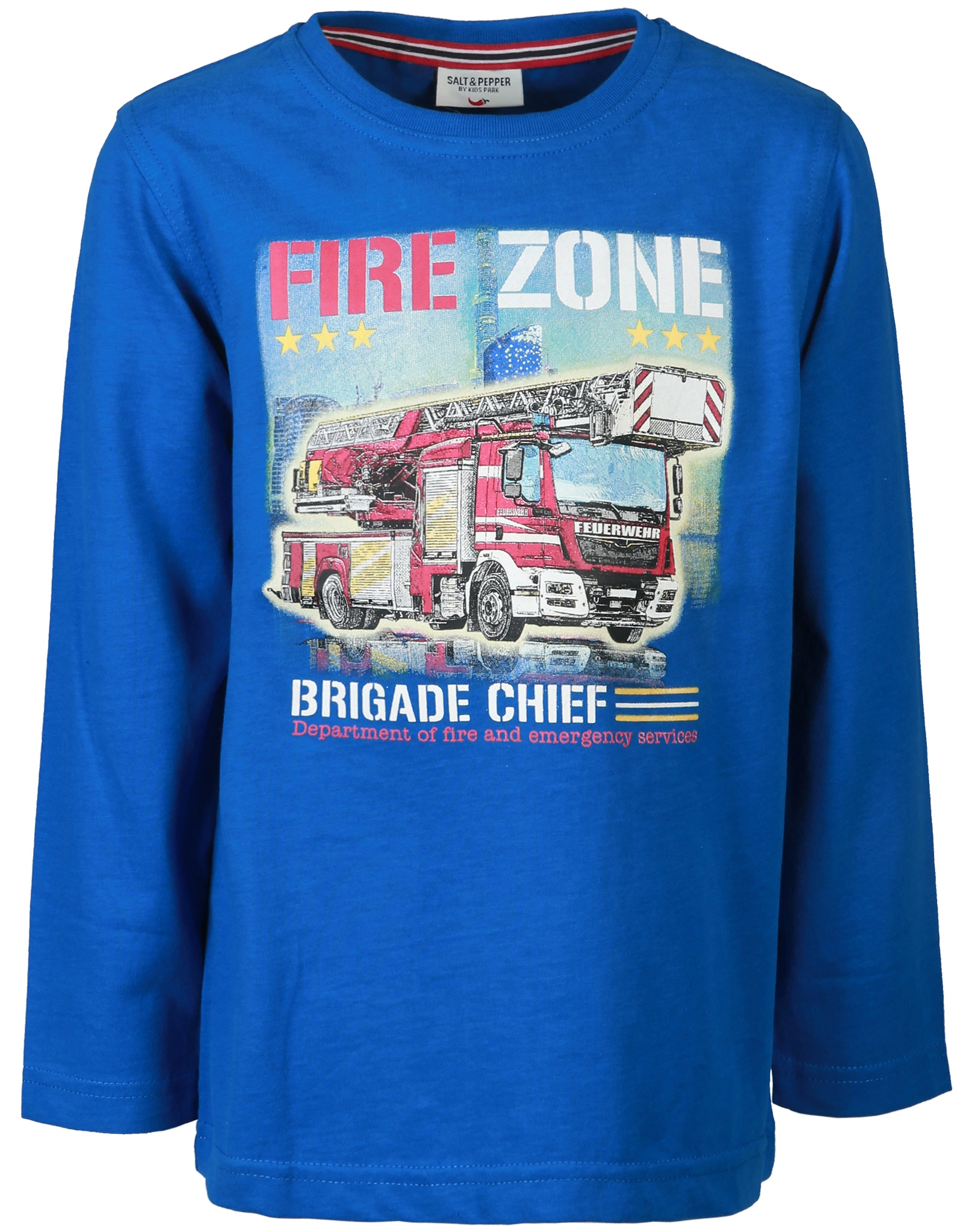 Langarmshirt FIRE ZONE - GLOW IN THE DARK in bright blue