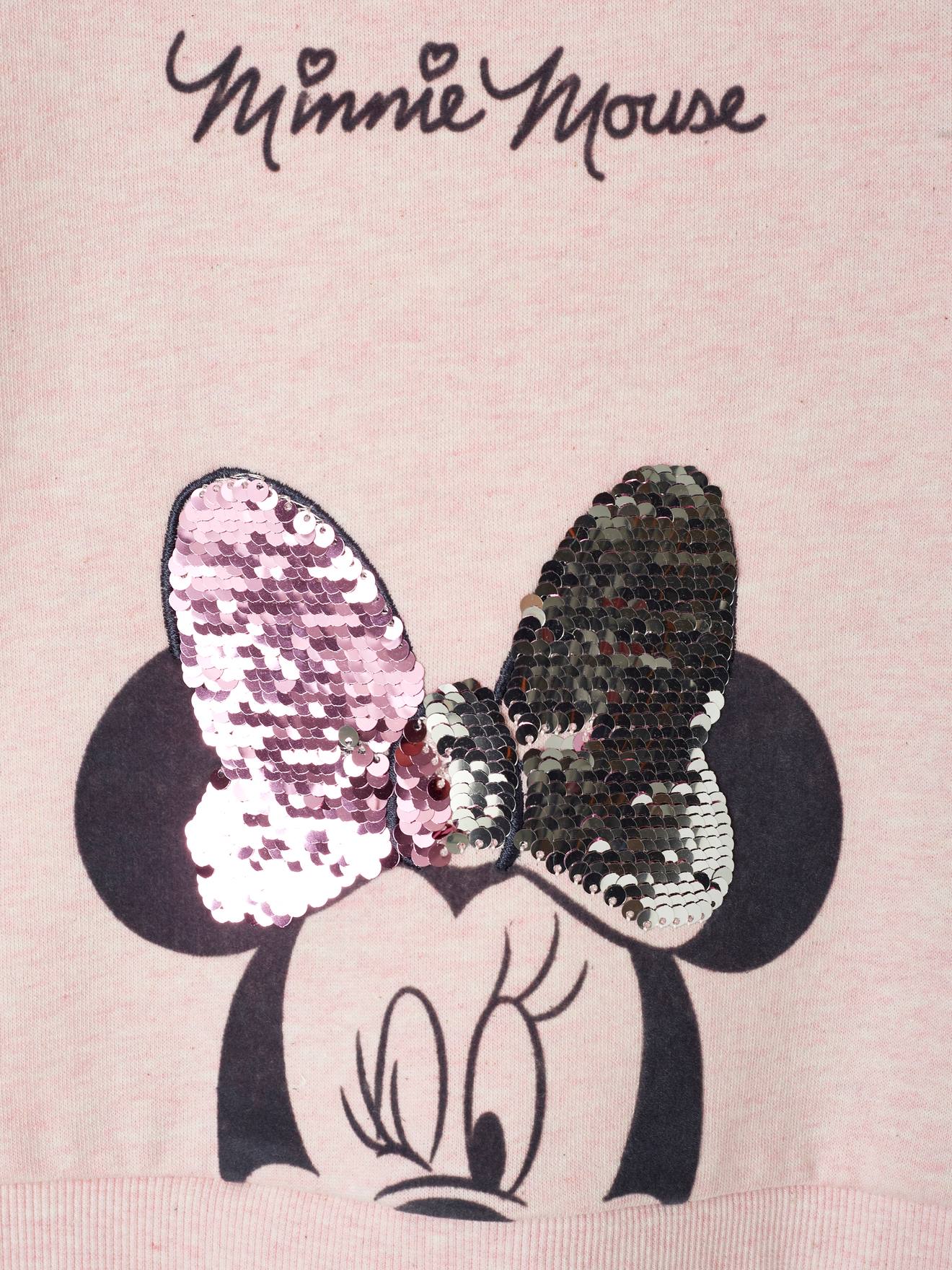 Moletom DS Minnie® com detalhes de lantejoulas reversíveis em rosa claro mesclado.