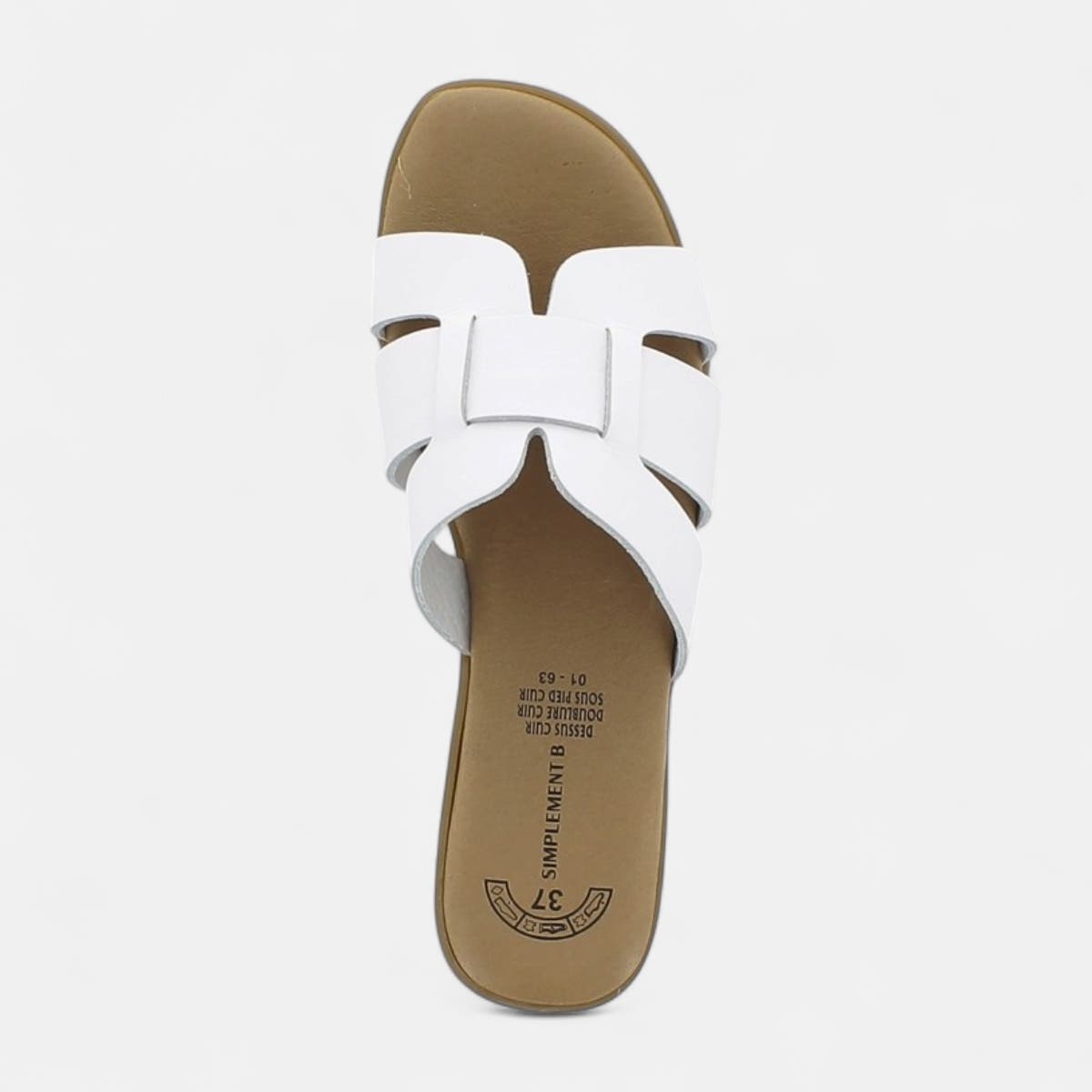Mules Femme en cuir blanc