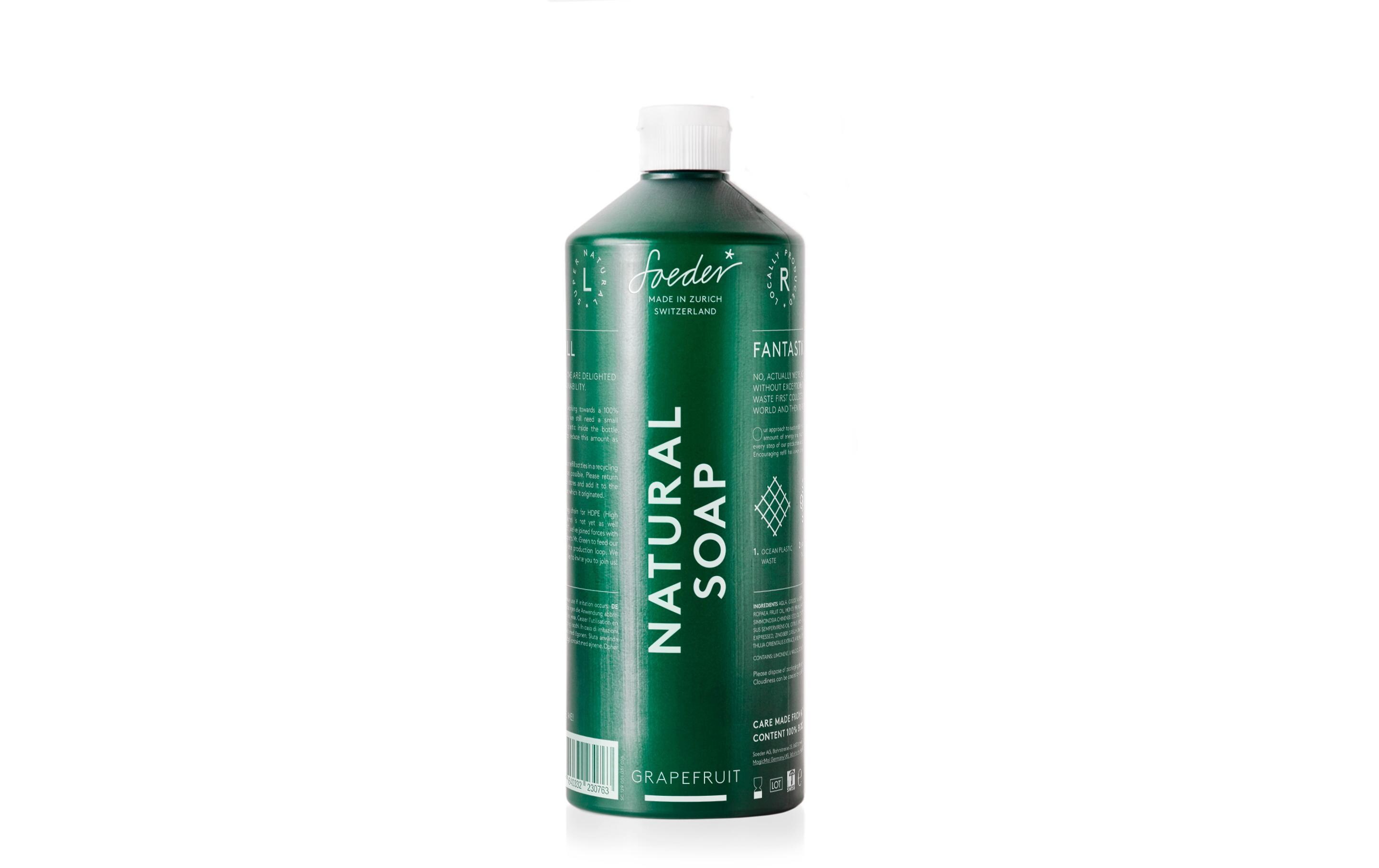 Flüssigseife Natural – Grapefruit Nachfüllpack 1 lNatürliche und milde Seife für Hände und Körper