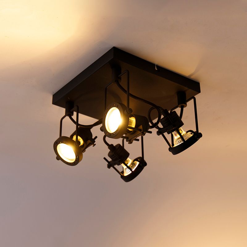 Industriële spot zwart 4-lichts - Suplux