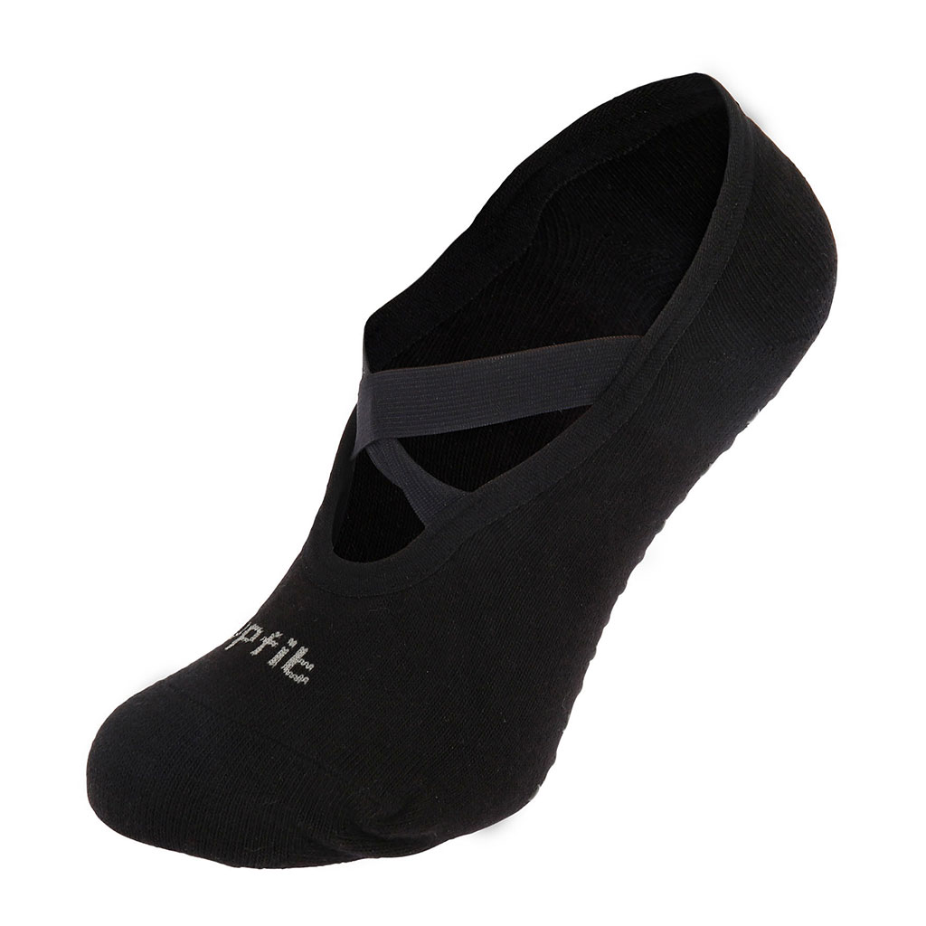 Chaussettes de yoga noires avec picots