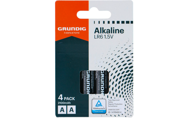 Grundig Alkaline Batterie Mignon AA LR6 1,5 V / 2100 mAh 4-er Pack