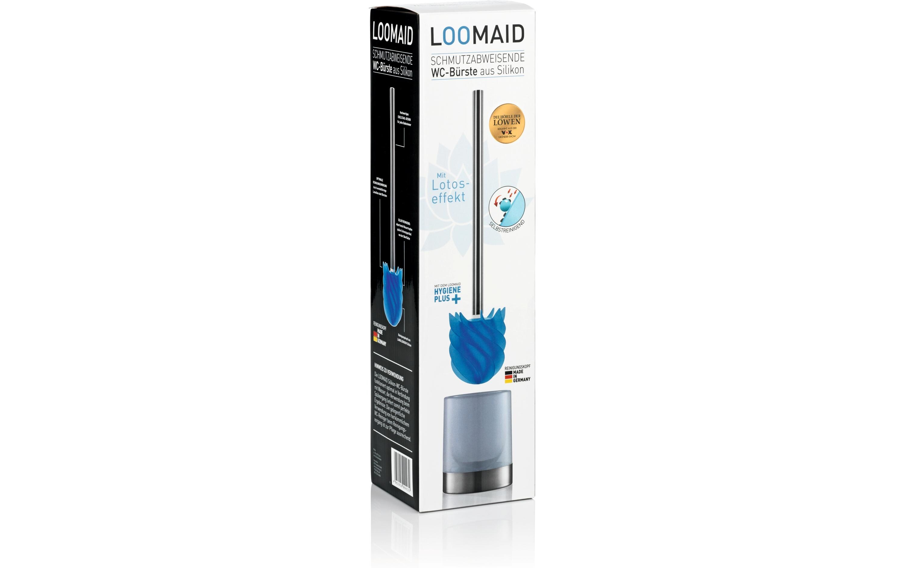 Toilettenbürste LOOMAID aus Silikon, Blau, schmutzabweisendSilikon WC-Bürste