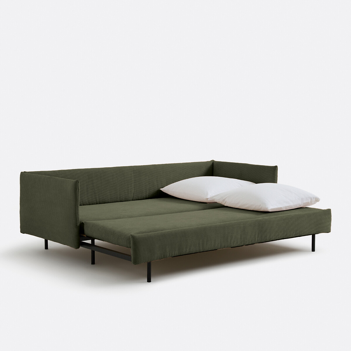LA REDOUTE INTERIEURS<br>Sofá-cama de veludo cotelê fino, ZOFT