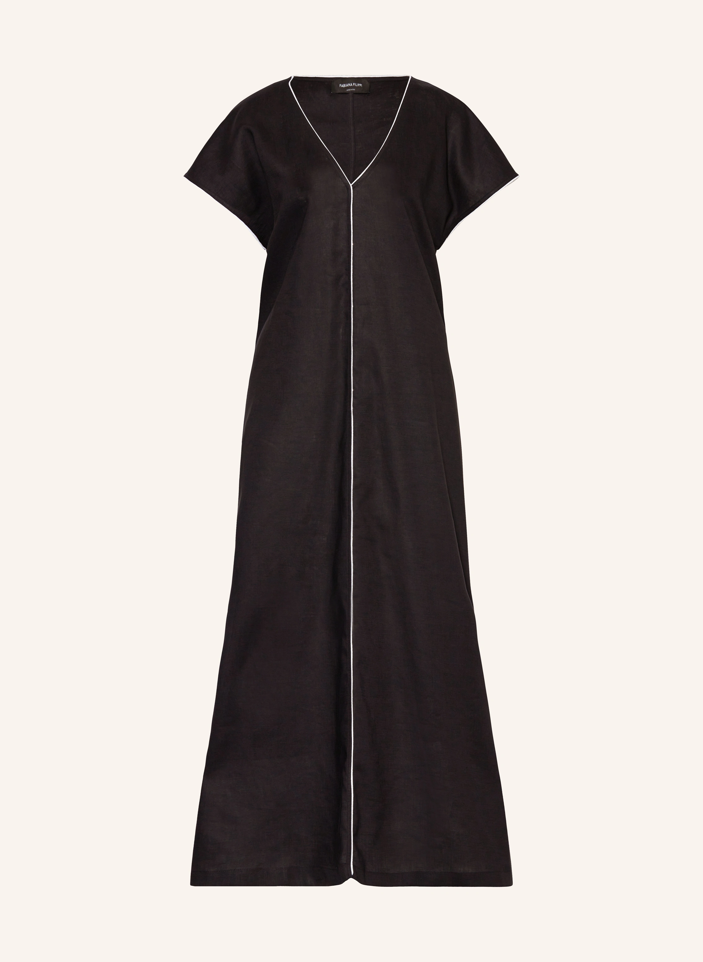 FABIANA FILIPPI Leinenkleid mit Schmuckperlen