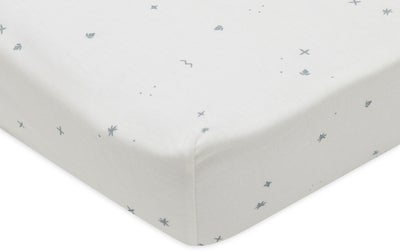 Jollein Stretchlaken Twinkling 40/50x80/90, Off white/Sea Green