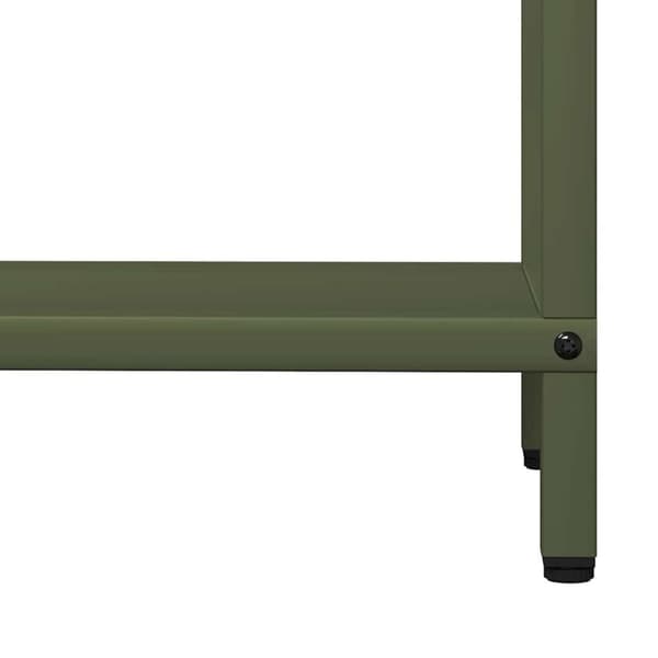 vidaXL Vedstativ olivengrønn 60x25x60 cm kaldvalset stål
