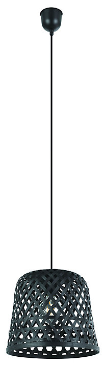 Suspension bambou Miniott Eglo E27 IP20 40W noir Ø30 x L.110 cm