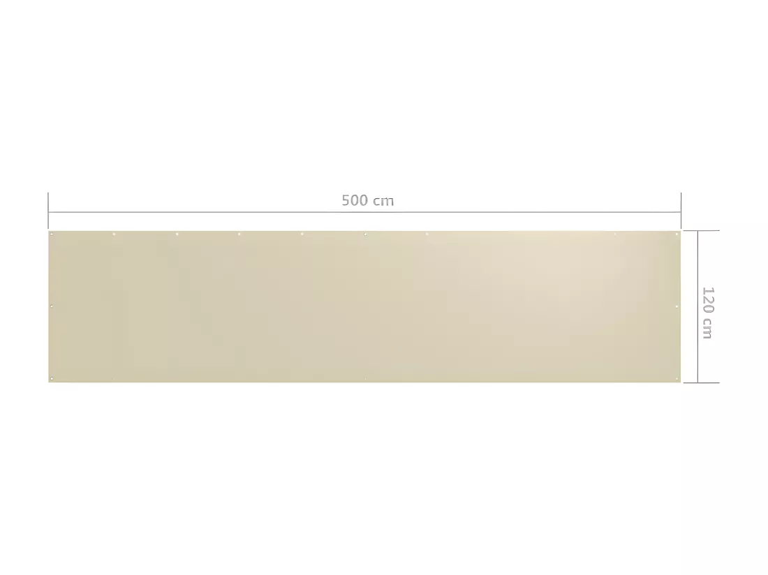 Écran de balcon Crème 120x500 cm Tissu Oxford