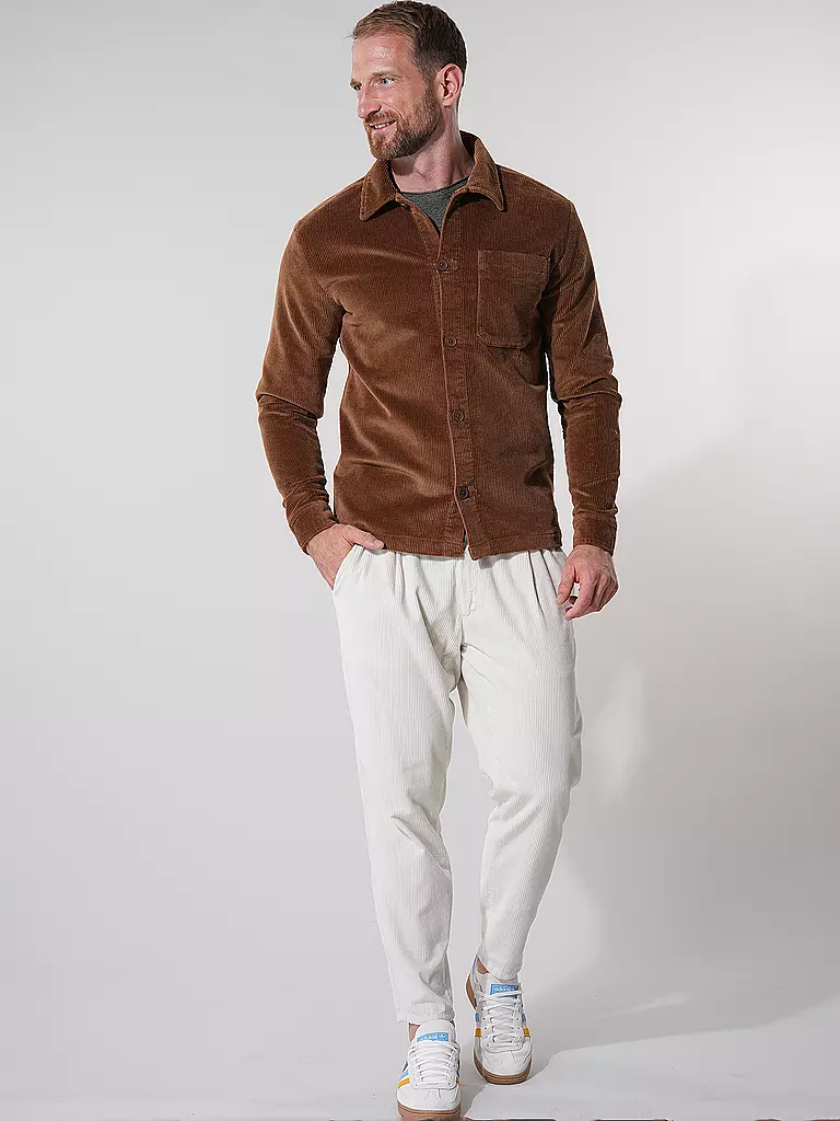 KNOWLEDGE COTTON APPAREL Cord Overshirt camel