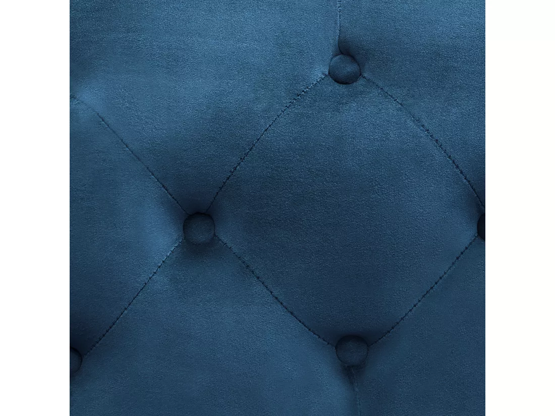 Canapé Chesterfield 3 places en velours bleu SKIEN