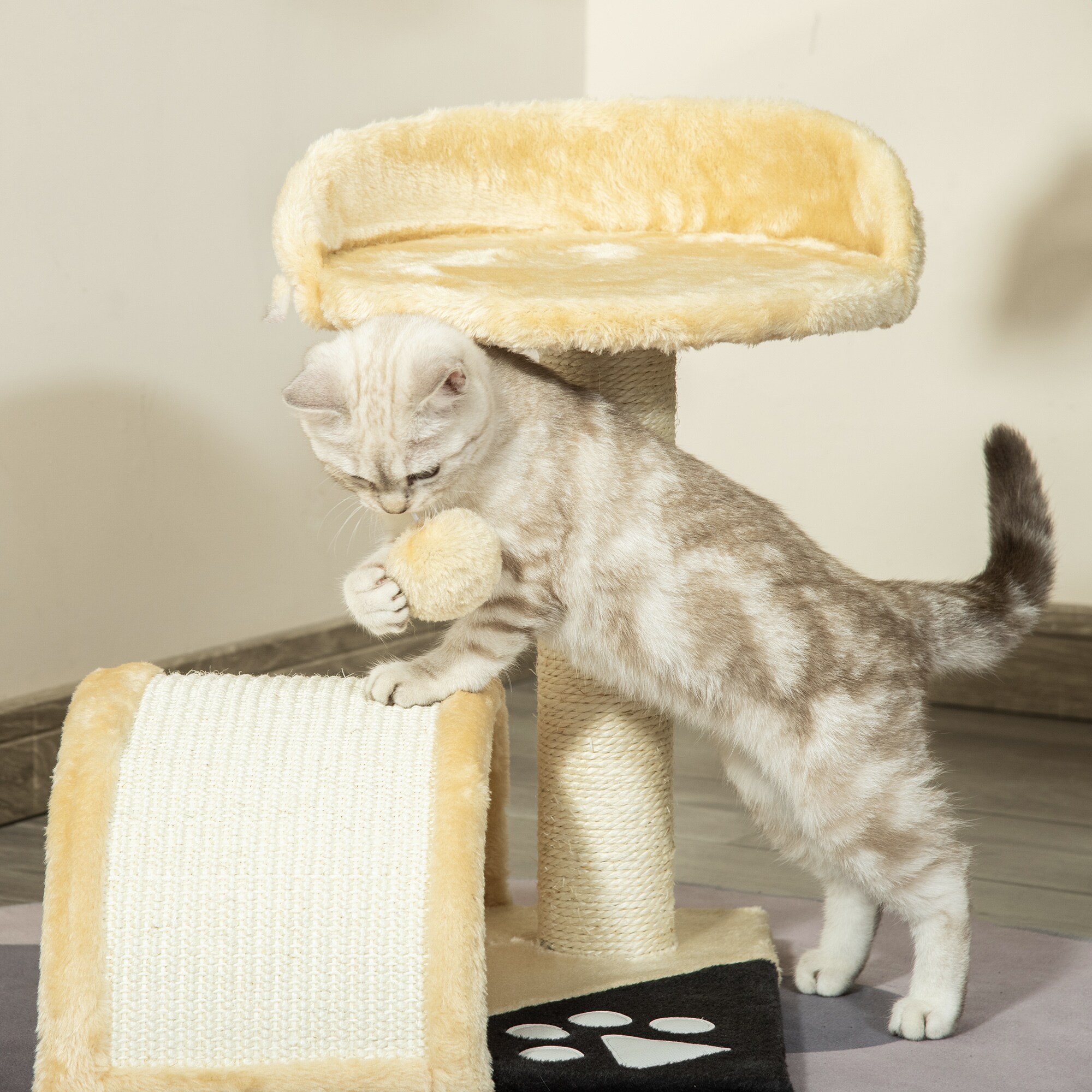 PawHut Katzenbaum mit Plüsch 36 x 36 x 44 cm (LxBxH)