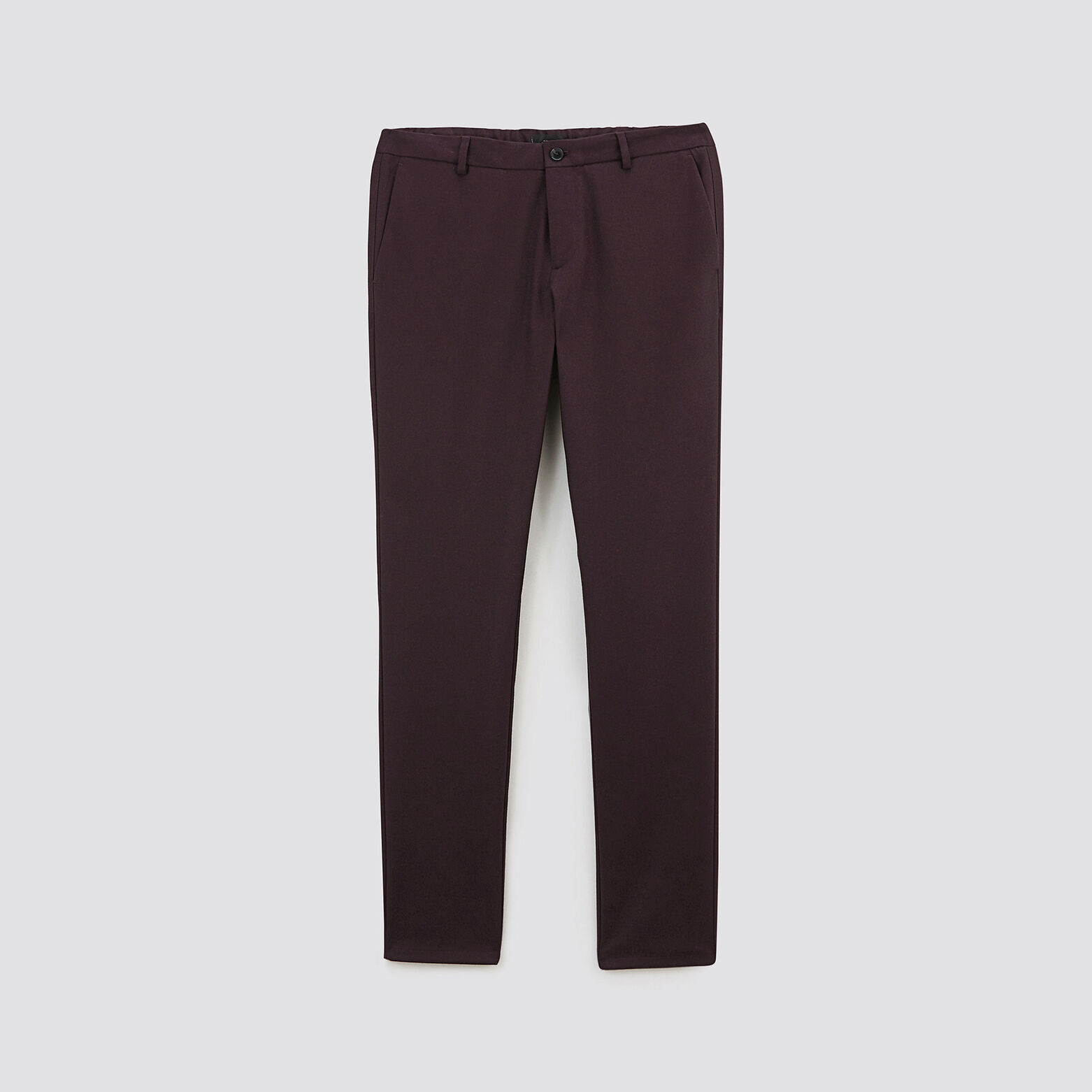 Pantalon chino slim effet flanelle Bordeaux