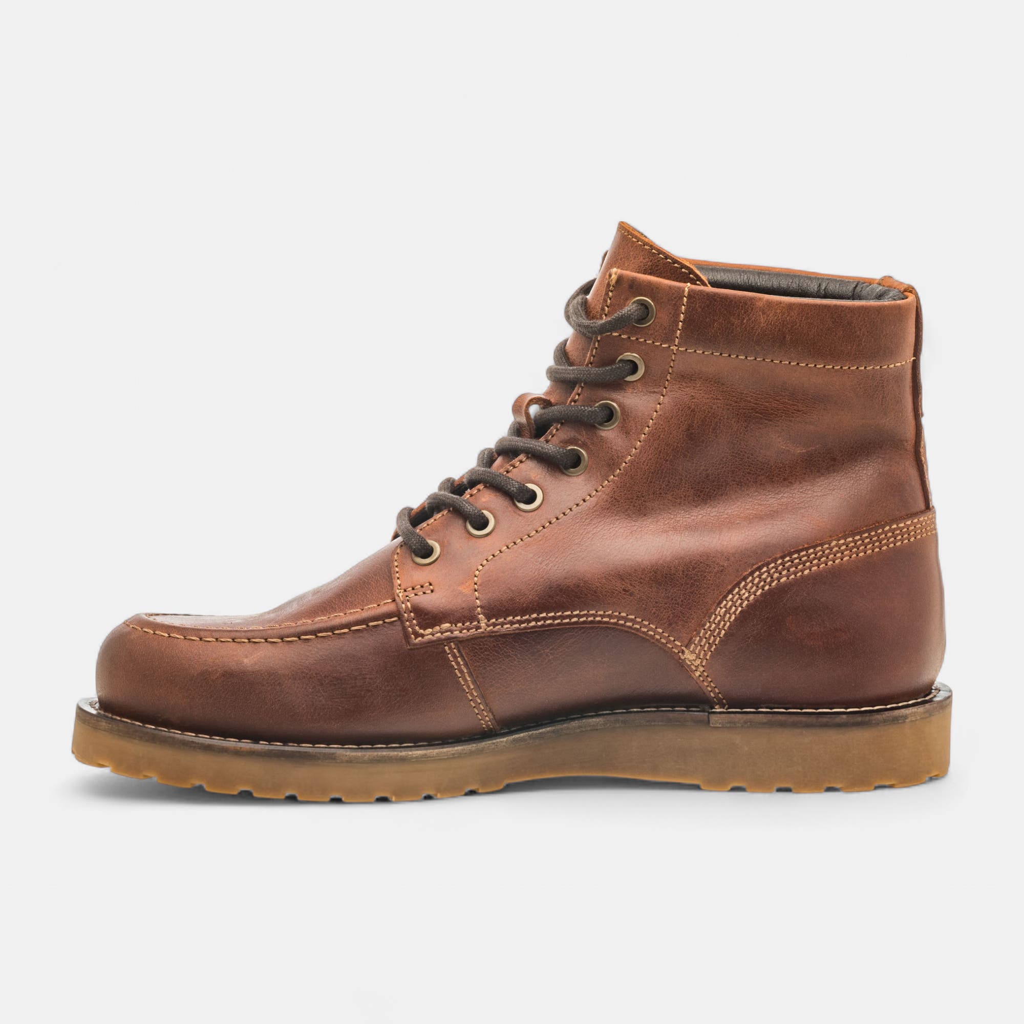 Boots Homme en cuir cognac