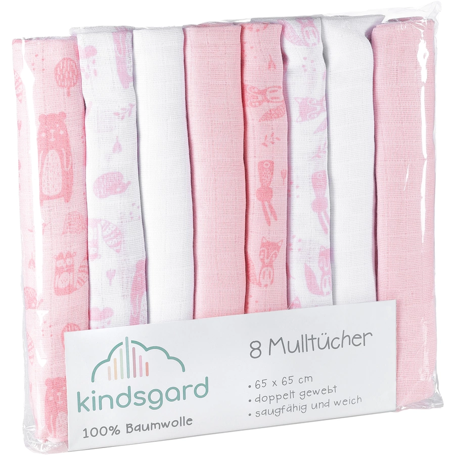 kindsgard Mullwindeln bovbov 8er-Pack rosa