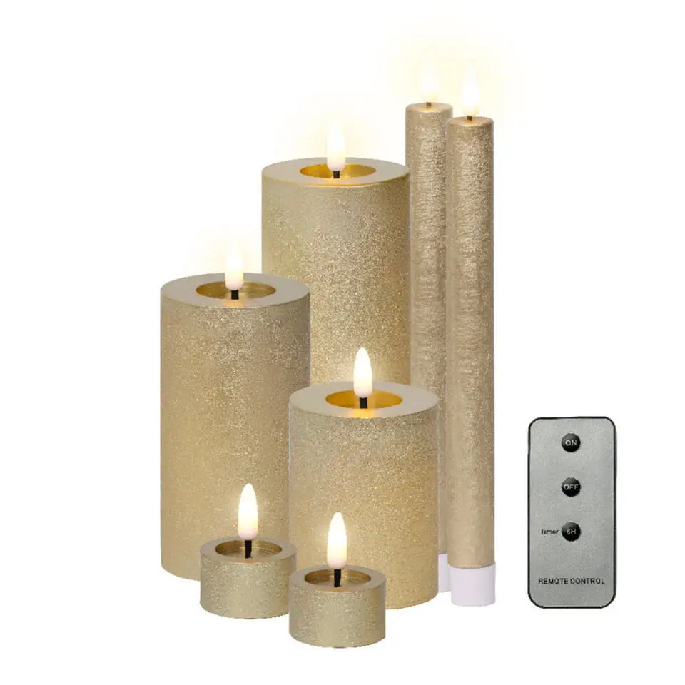 Lumineo LED kaarsen set - 3x st - lichtroze - afstandsbediening