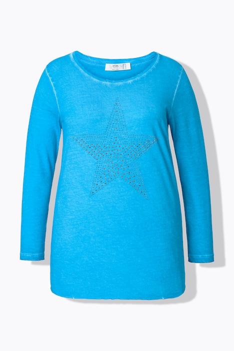 T-Shirt, Comfort Fit, Glitzersteinchen, langarm