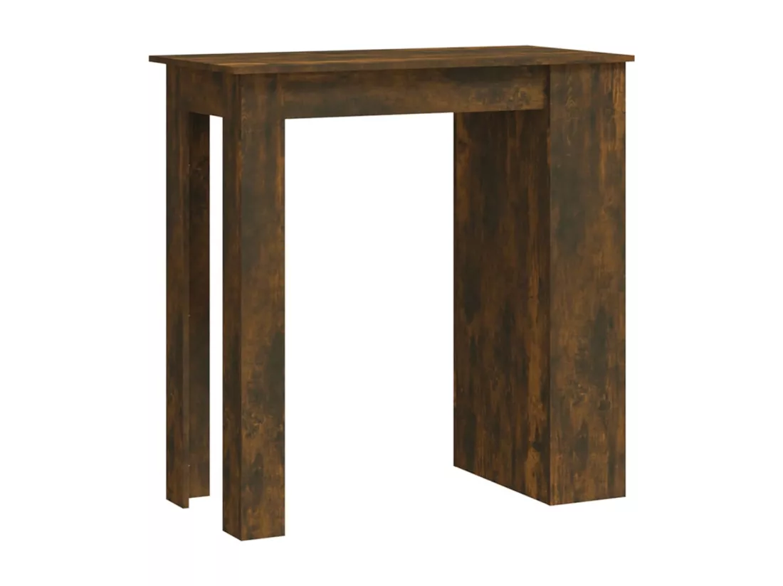 Table de bar et étagère de rangement Chêne fumé 102x50x103,5 cm