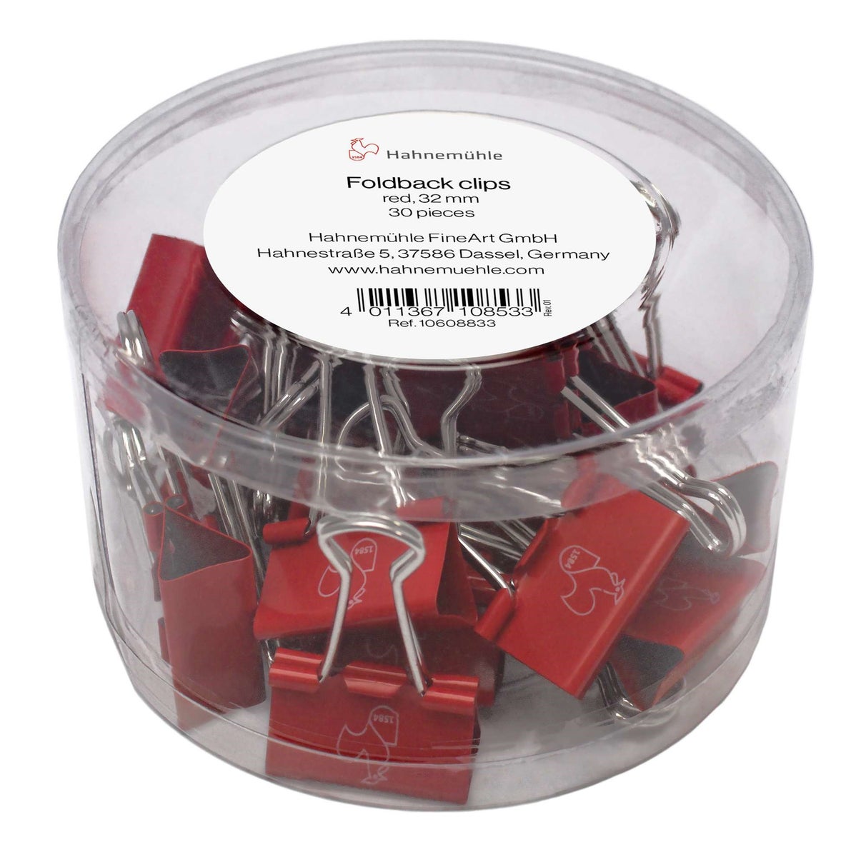 Hahnemühle Foldback Clips, rood, 32mm, 30 stuks