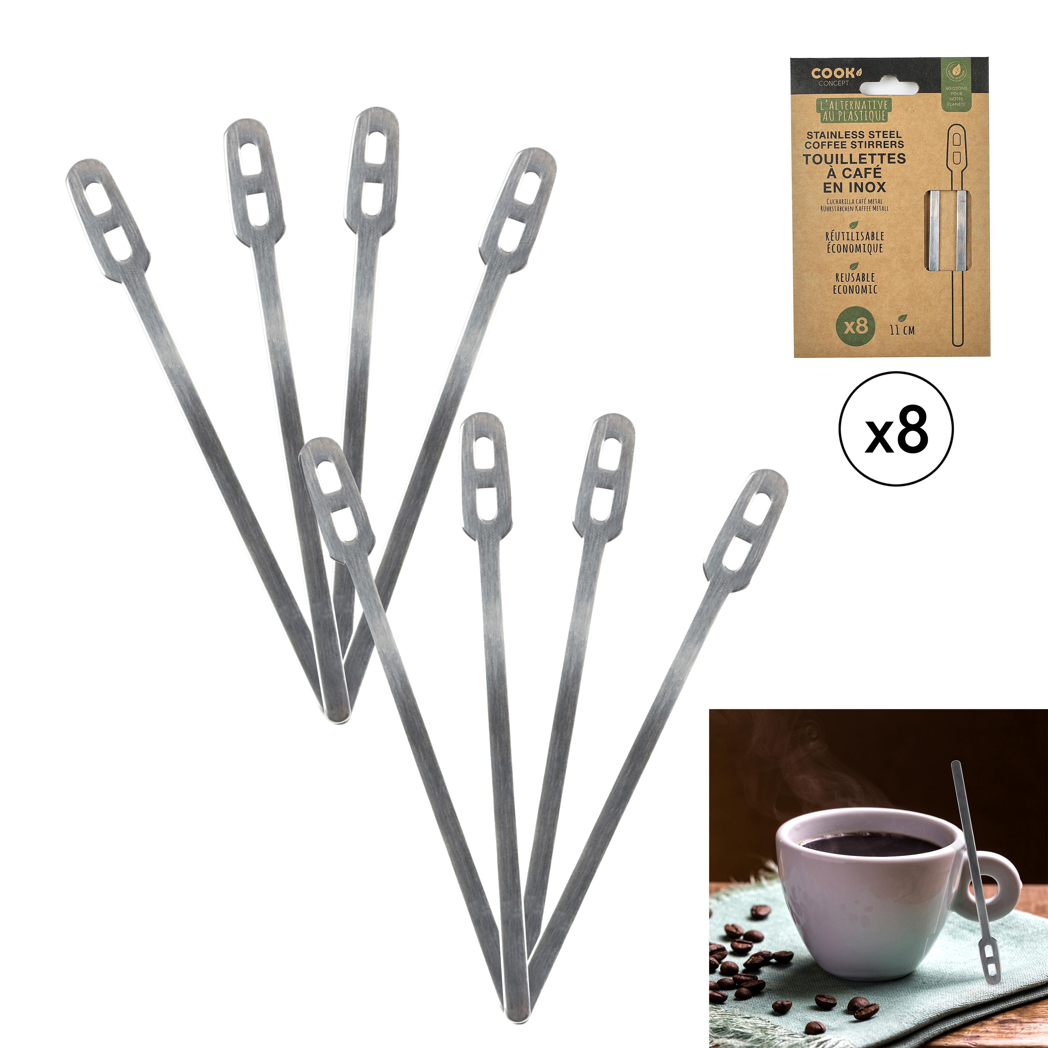 8 TOUILLETTES CAFE METAL