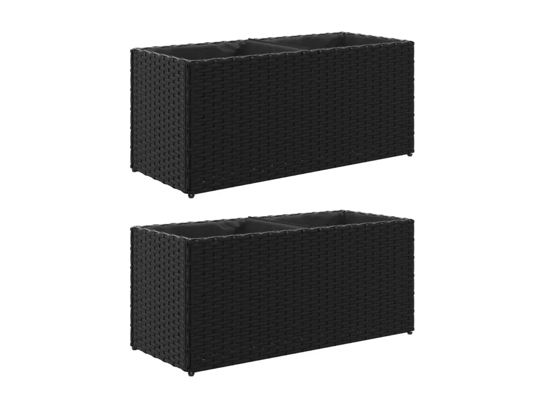 Jardinière bac lit surélevé résine noire 72 x 30 x 32 cm 02_0038854