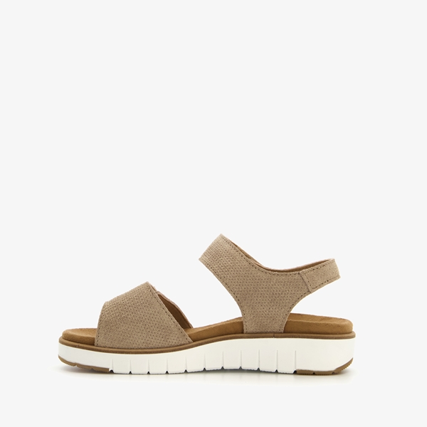 Hush Puppies leren dames sandalen taupe