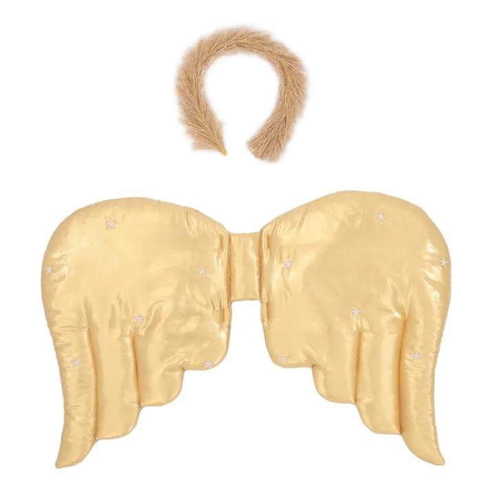 Meri Meri Ailes d'Ange matelassées en lamé et Headband | Doré