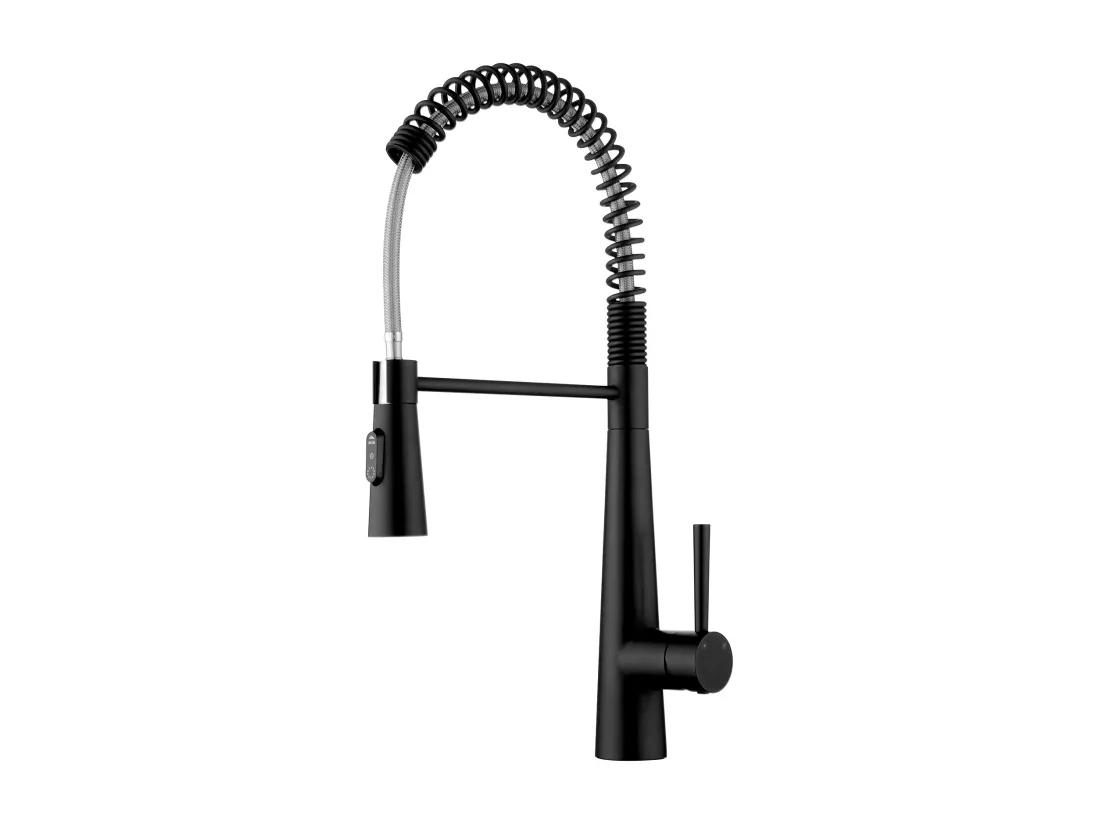 Cecipa max Évier de Cuisine Inox 60×45cm, Évier 1 Bac avec Panier de Drainage + Mitigeur de Cuisine à Ressort avec 3 Modes de Sortie D'eau, Noir