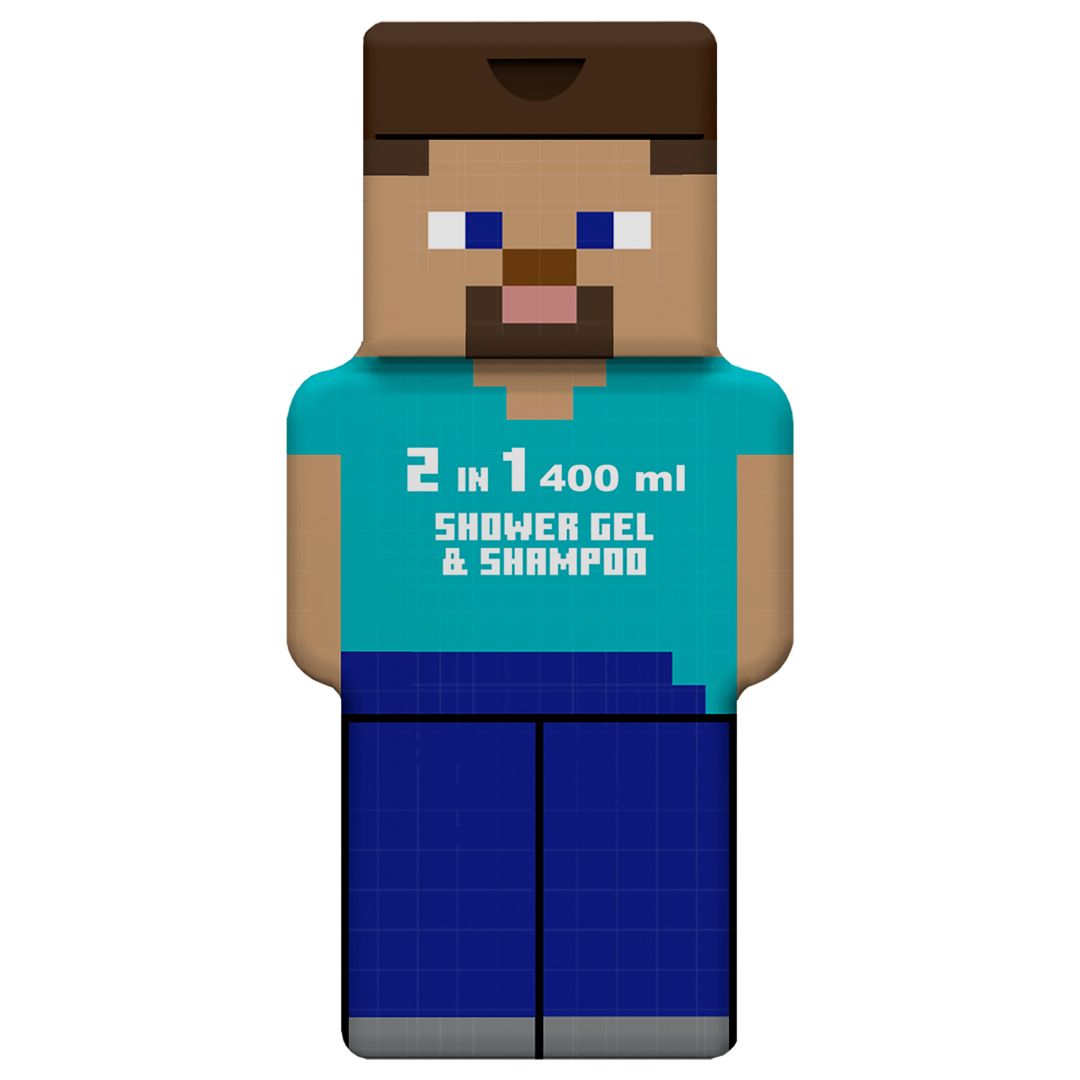 Minecraft Steve 2D Shower Gel & Shampoo 2 In 1 (400 ml)
