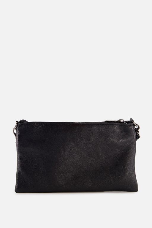 Charm Clutch zwart Leer