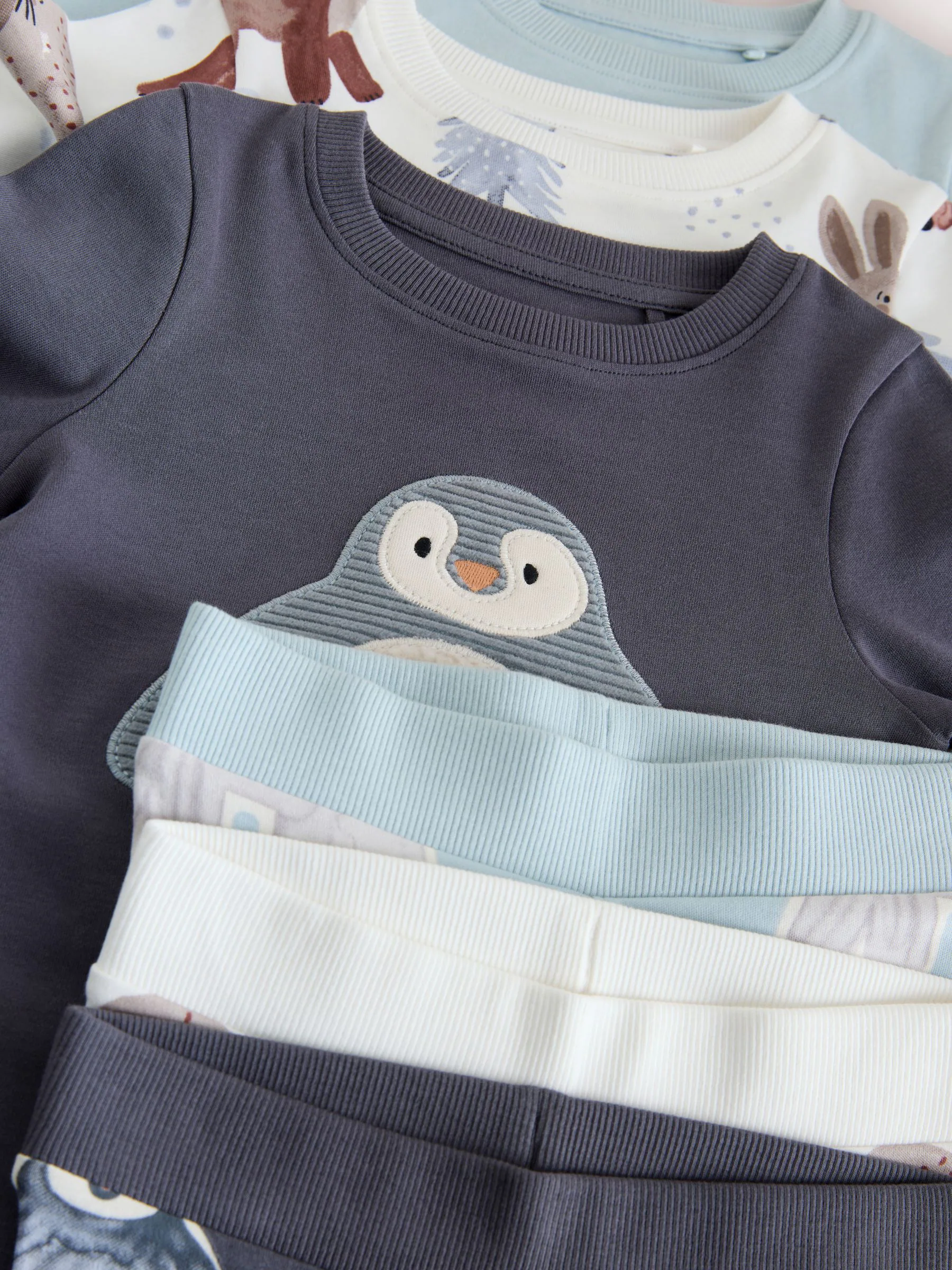 Blue/Ecru Animal - Verpakking van 3 knusse pyjama's (9 mnd-8 jr)