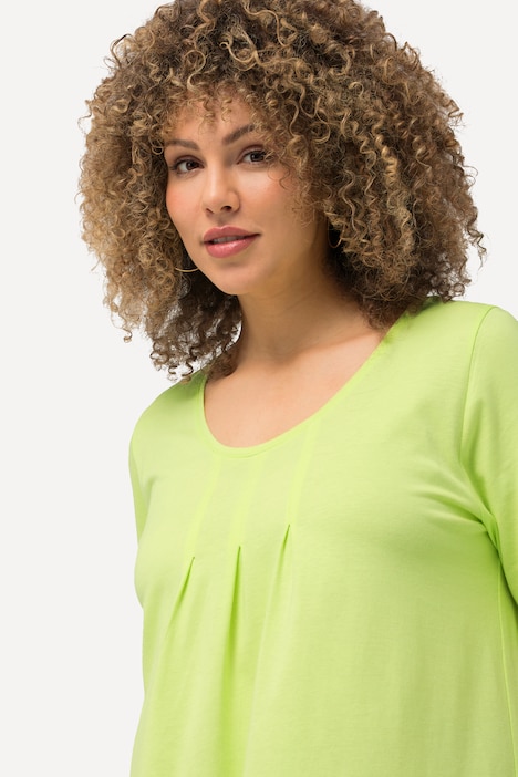 T-Shirt, Zierfalten, A-Linie, Rundhals, Halbarm, Modal
